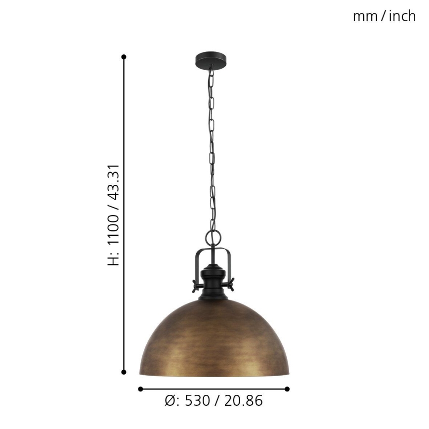 Eglo 43214 - Luster na reťazi COMBWICH 1xE27/60W/230V