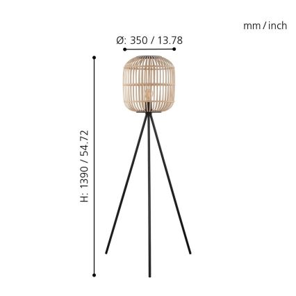 Eglo - Stojacia lampa 1xE27/28W/230V