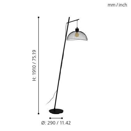 Eglo - Stojacia lampa 1xE27/60W/230V