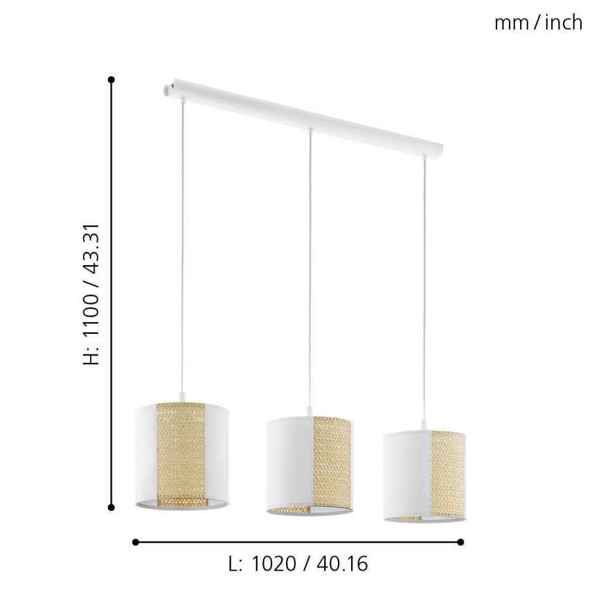 Eglo - Luster na lanku 3xE27/40W/230V