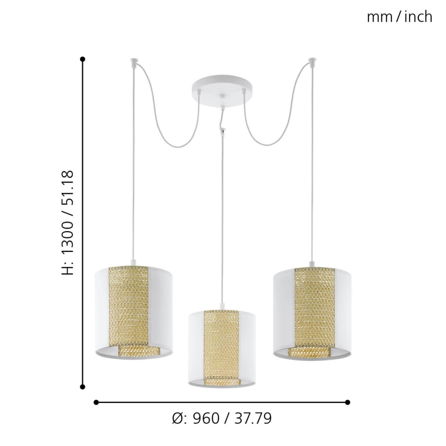 Eglo - Luster na lanku 3xE27/40W/230V pavúk