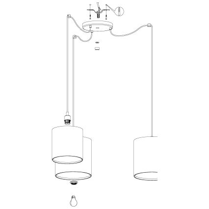 Eglo - Luster na lanku 3xE27/40W/230V pavúk
