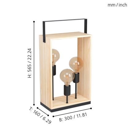 Eglo - Stolná lampa 3xE27/40W/230V