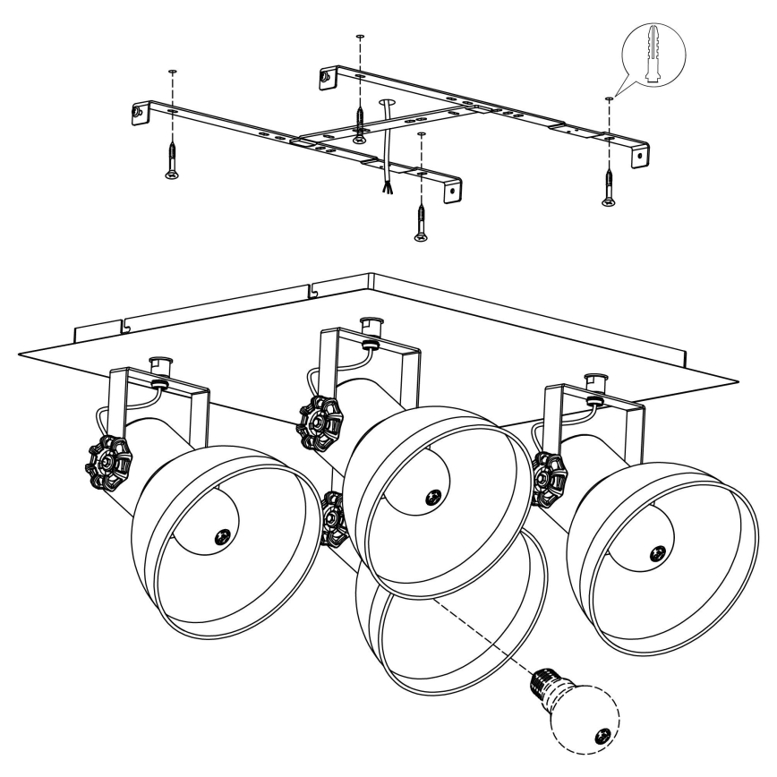 Eglo - Bodové svietidlo 4xE27/40W/230V
