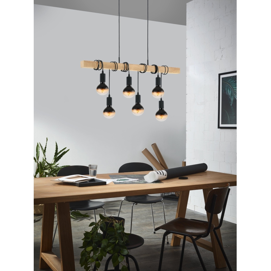 Eglo - Luster na lanku TOWNSHEND 6xE27/60W/230V