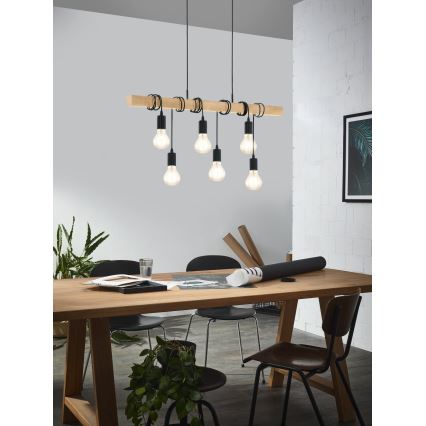Eglo - Luster na lanku TOWNSHEND 6xE27/60W/230V