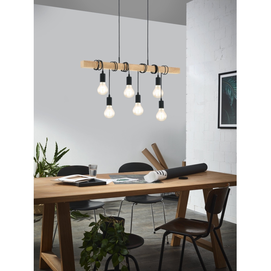 Eglo - Luster na lanku TOWNSHEND 6xE27/60W/230V