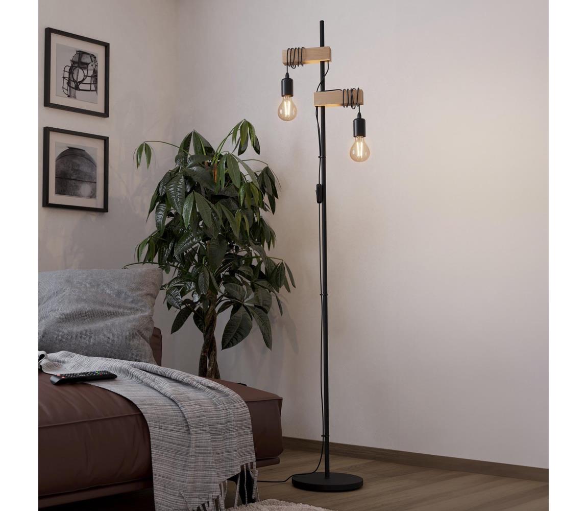 Eglo 43516 - Stojacia lampa TOWNSHEND 2xE27/10W/230V - FSC certifikované