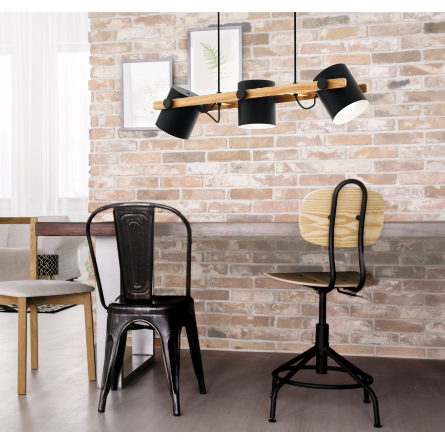 Eglo - Závesné svietidlo na lanku 3xE27/60W/230V