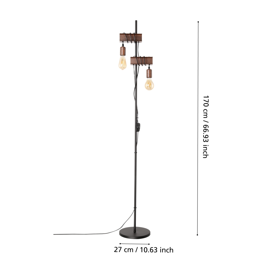 Eglo - Stojacia lampa TOWNSHEND 2xE27/10W/230V
