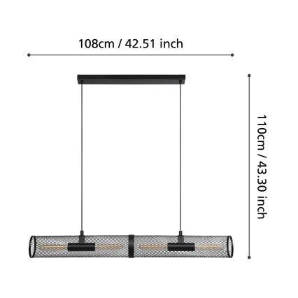 Eglo - Luster na lanku 4xE27/40W/230V