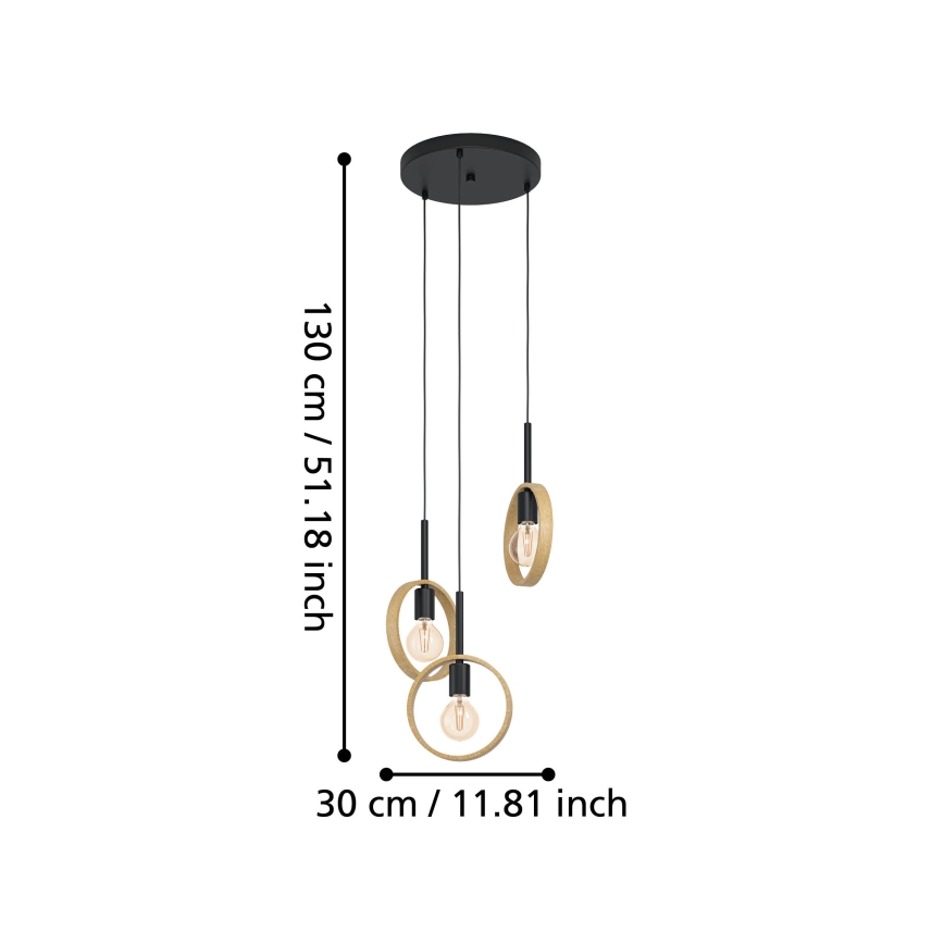 Eglo - Luster na lanku 3xE27/40W/230V