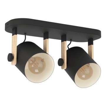 Eglo 43557 - Bodové svietidlo HORNWOOD 2xE27/28W/230V čierne