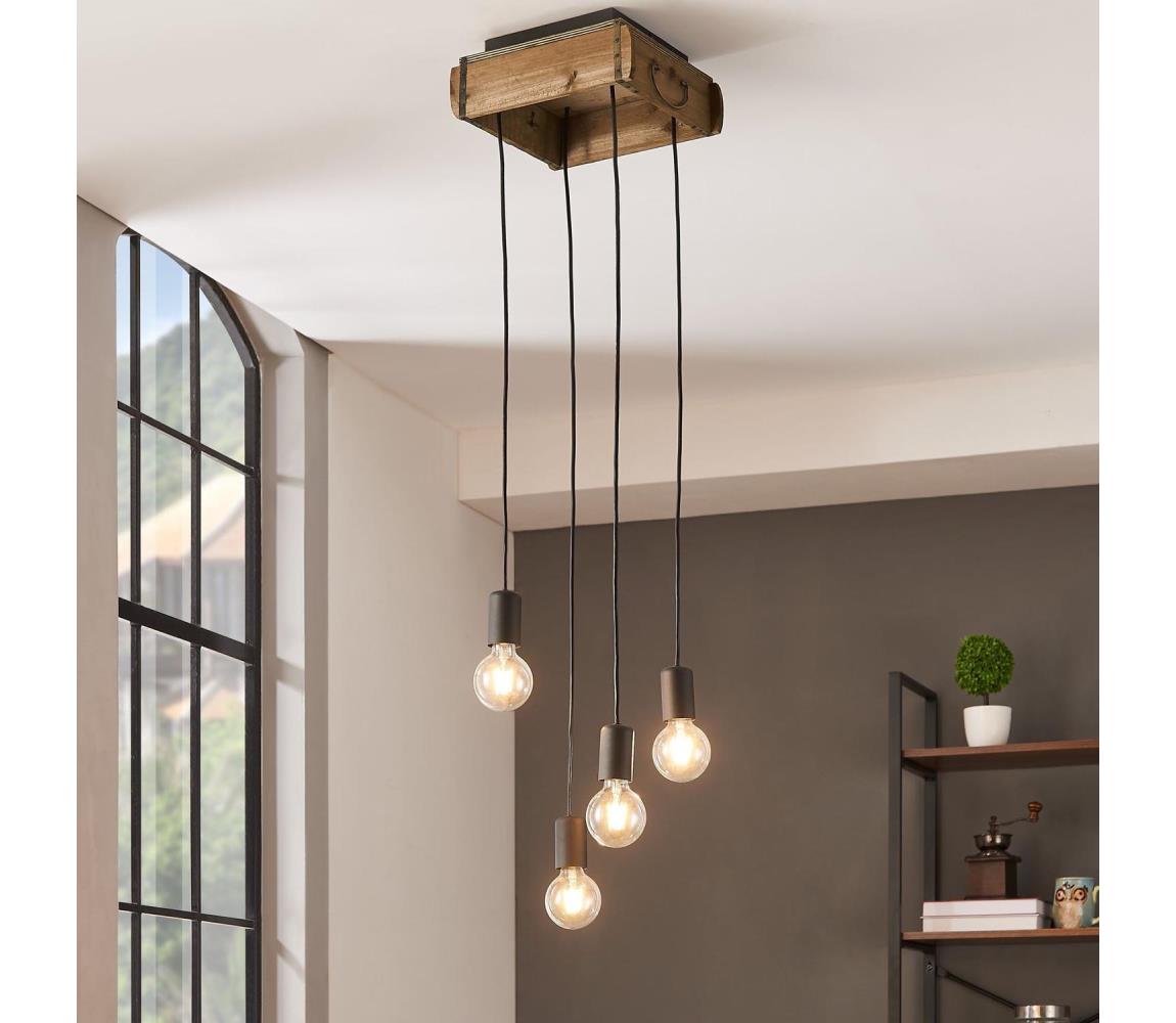 Eglo 43591 - Luster na lanku WOOTTON 4xE27/40W/230V 43591