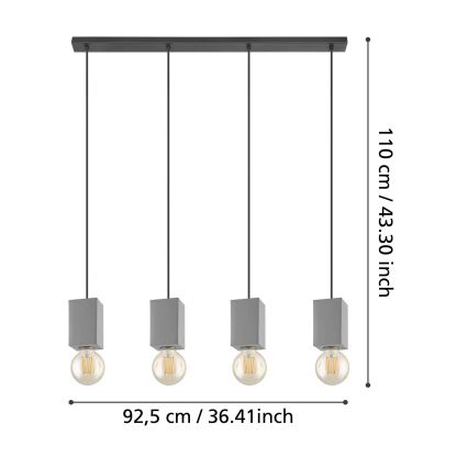 Eglo - Luster na lanku 4xE27/40W/230V