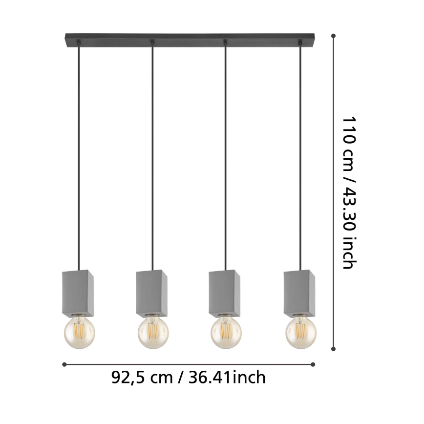Eglo - Luster na lanku 4xE27/40W/230V