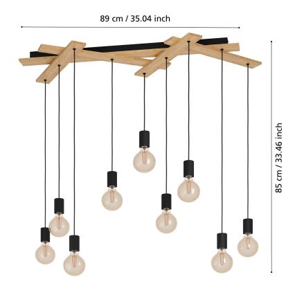 Eglo - Luster na lanku 9xE27/40W/230V