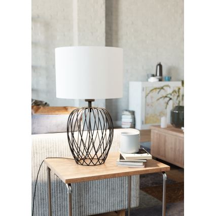 Eglo - Stolná lampa 1xE27/40W/230V biela