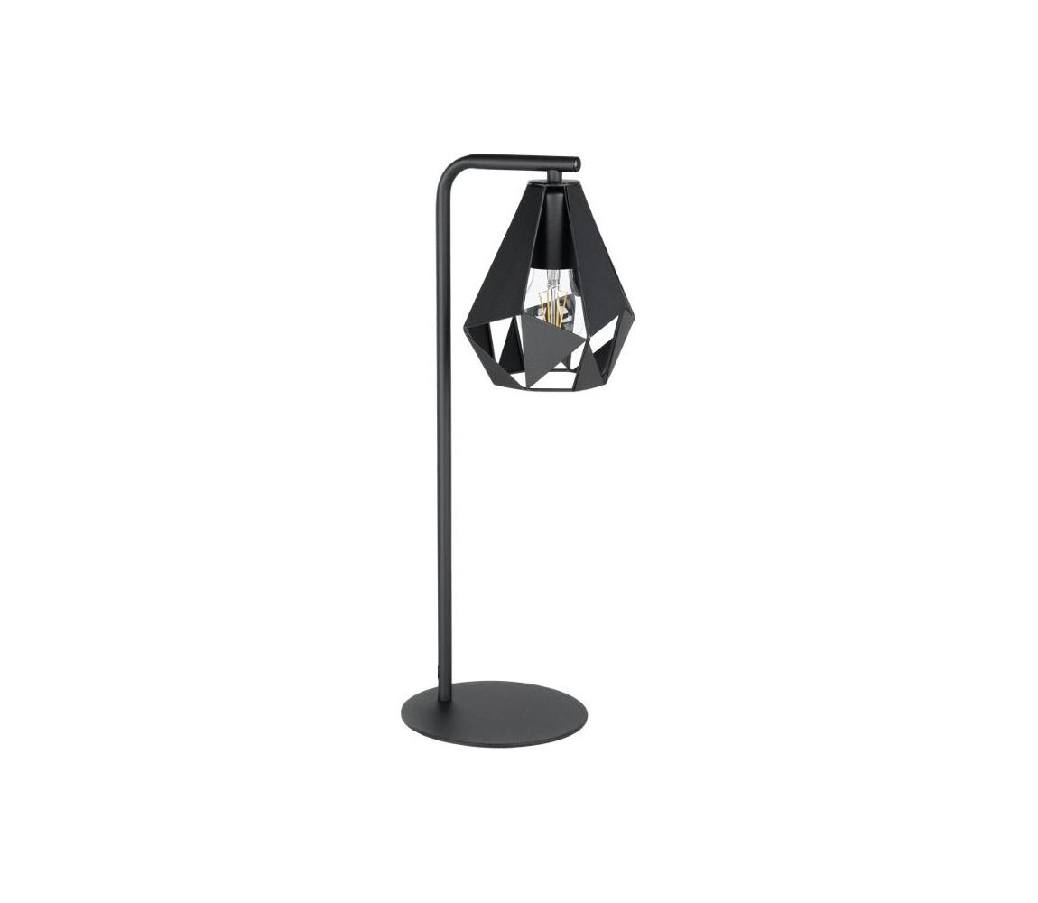 Eglo 43703 - Stolová lampa CARLTON 1xE27/60W/230V čierna 43703