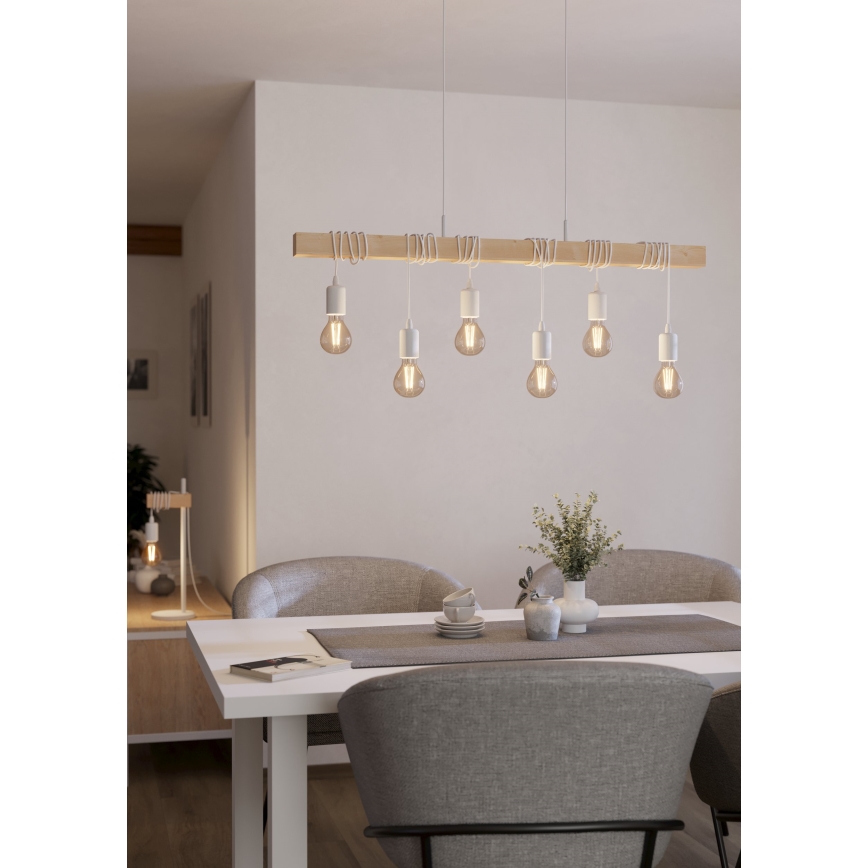 Eglo - Luster na lanku TOWNSHEND 6xE27/60W/230V