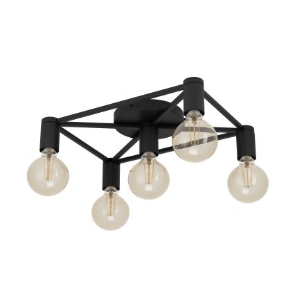 Eglo - Stropné svietidlo 5xE27/40W/230V čierna