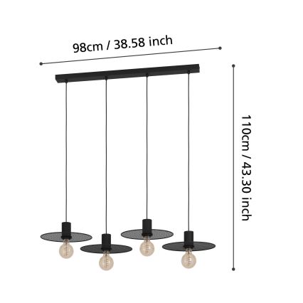 Eglo - Luster na lanku 4xE27/40W/230V