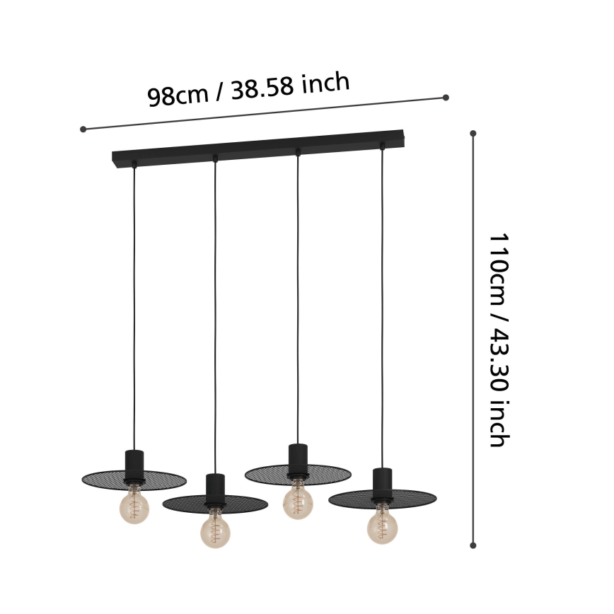 Eglo - Luster na lanku 4xE27/40W/230V