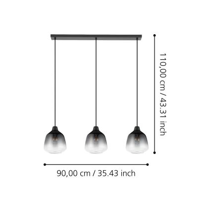 Eglo - Luster na lanku 3xE27/40W/230V