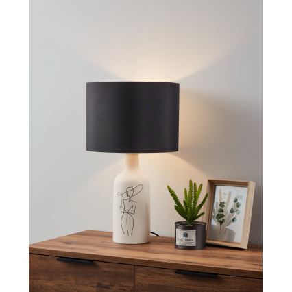 Eglo - Stolná lampa 1xE27/40W/230V čierna/biela