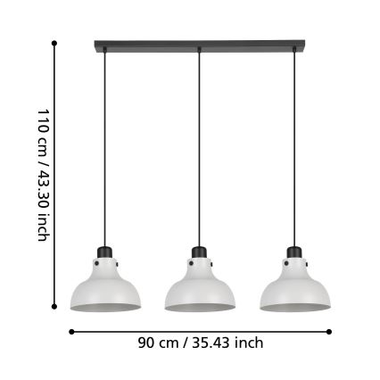 Eglo - Luster na lanku 3xE27/40W/230V