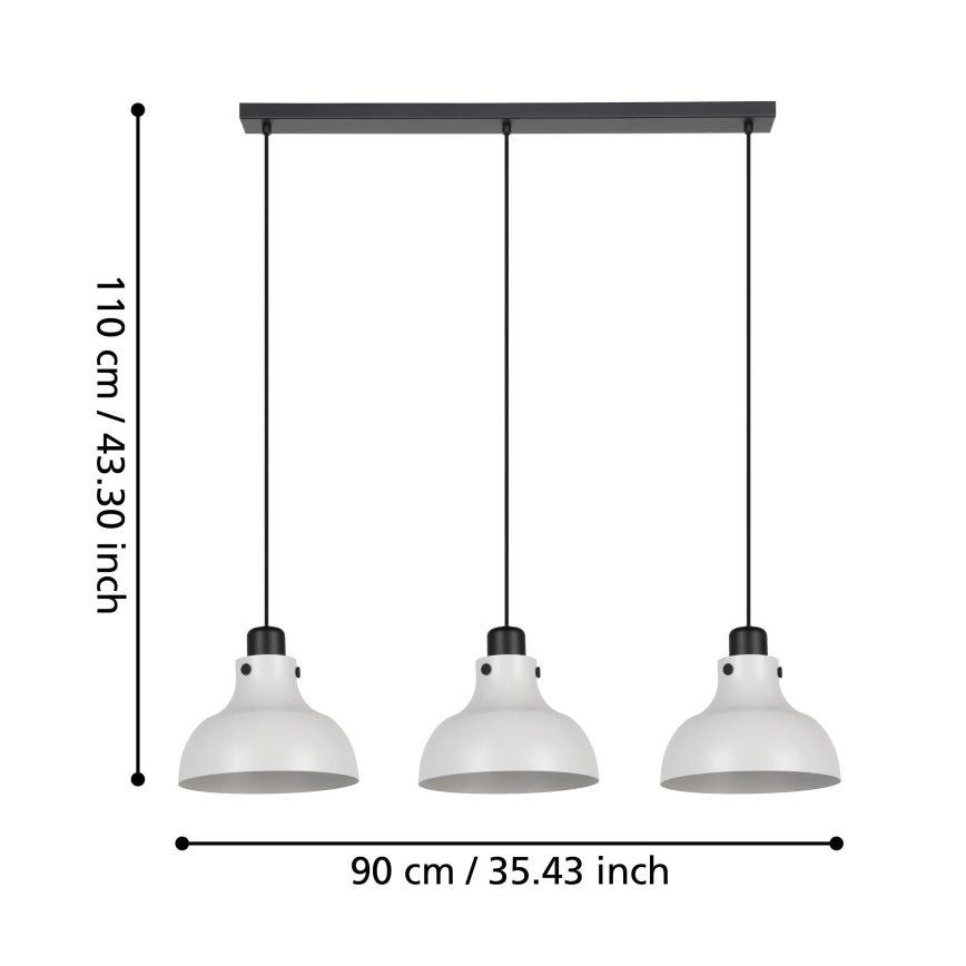 Eglo - Luster na lanku 3xE27/40W/230V