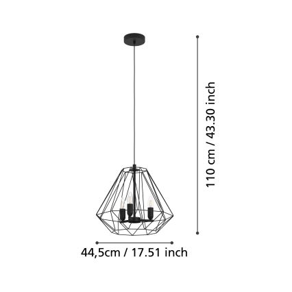 Eglo - Luster na lanku 3xE14/40W/230V