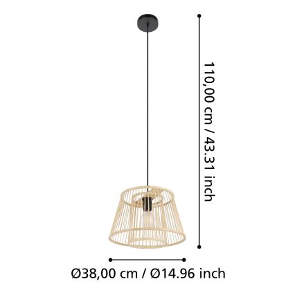 Eglo 43852 - Luster na lanku HYKEHAM 1xE27/40W/230V