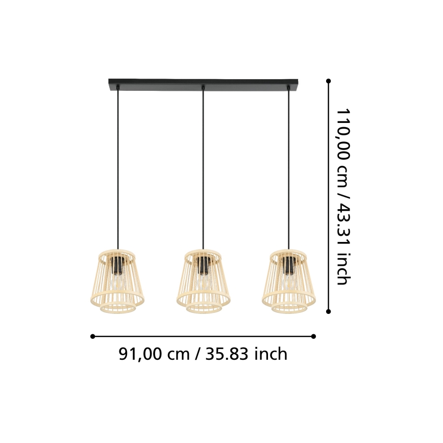 Eglo - Luster na lanku 3xE27/40W/230V
