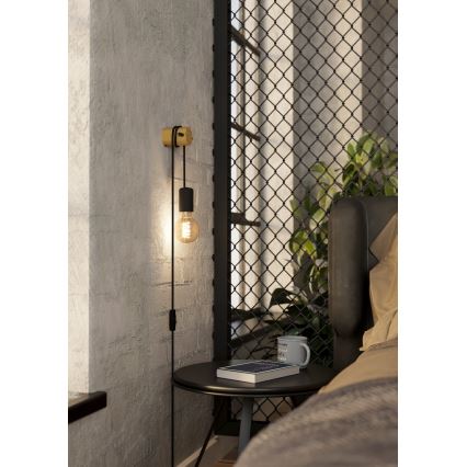 Eglo - Nástenné svietidlo 1xE27/13W/230V čierna/béžová