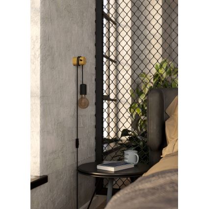 Eglo - Nástenné svietidlo 1xE27/13W/230V čierna/béžová