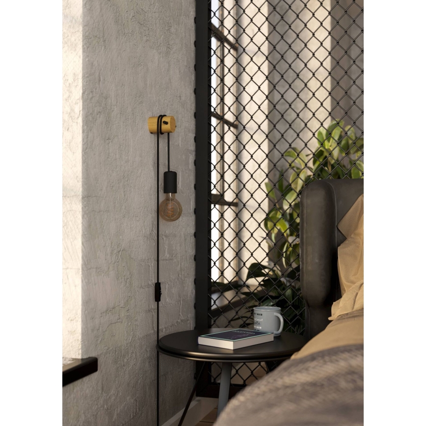 Eglo - Nástenné svietidlo 1xE27/13W/230V čierna/béžová