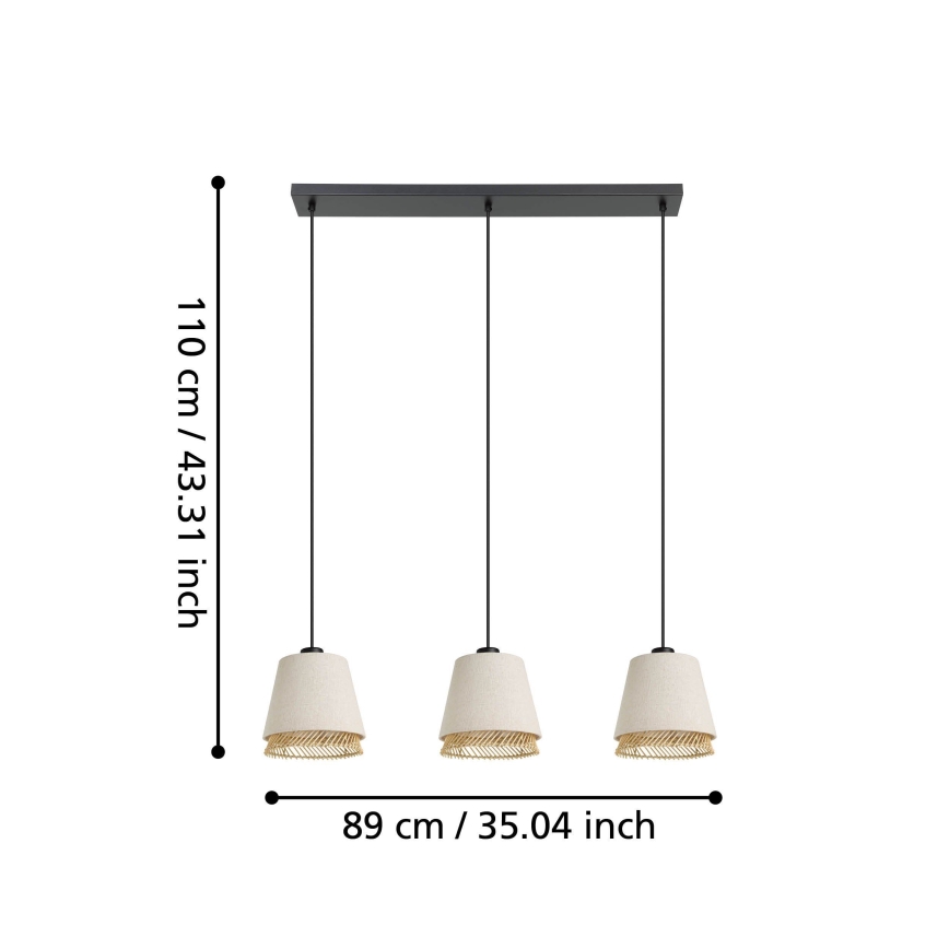 Eglo - Luster na lanku 3xE27/40W/230V