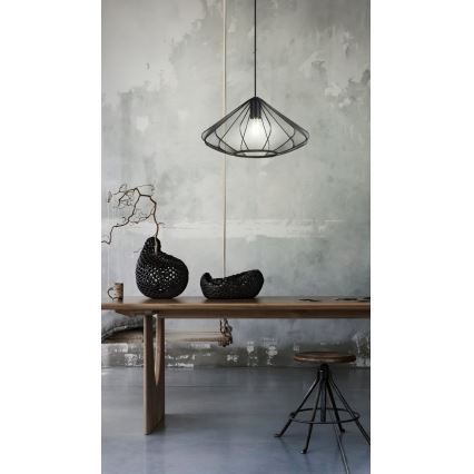 Eglo - Luster na lanku 1xE27/40W/230V pr. 42,5 cm čierna