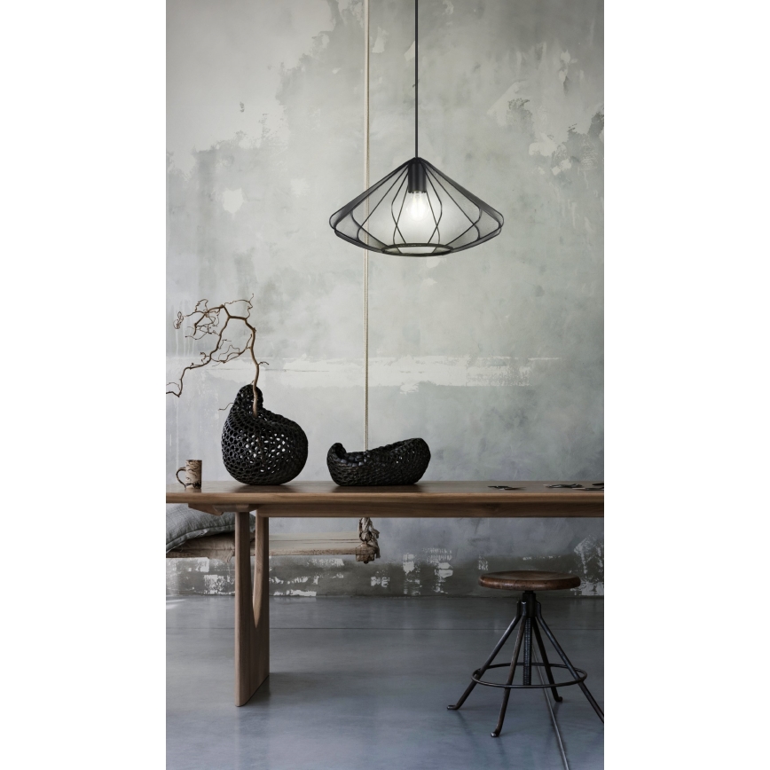 Eglo - Luster na lanku 1xE27/40W/230V pr. 42,5 cm čierna