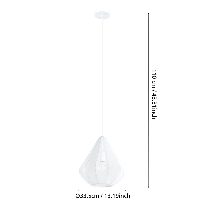 Eglo - Luster na lanku 1xE27/40W/230V pr. 33,5 cm biela