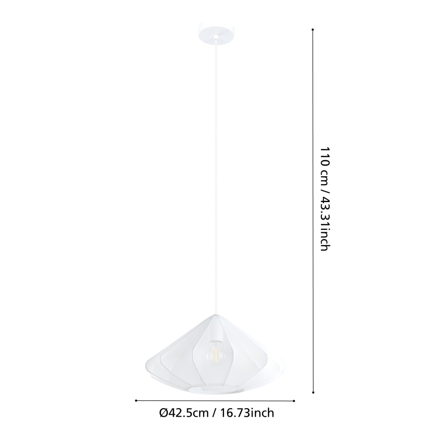 Eglo - Luster na lanku 1xE27/40W/230V pr. 42,5 cm biela
