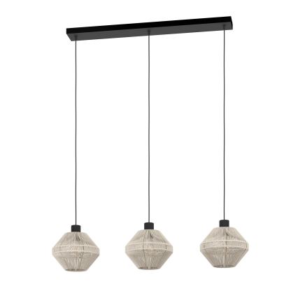 Eglo - Závesný luster na lanku 3xE27/40W/230V krémový