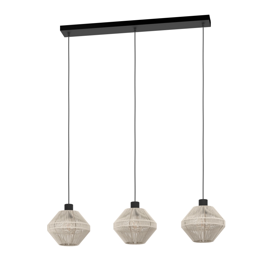 Eglo - Závesný luster na lanku 3xE27/40W/230V krémový