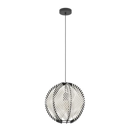 Eglo - Luster na lanku 1xE27/40W/230V pr. 40 cm biela/čierna