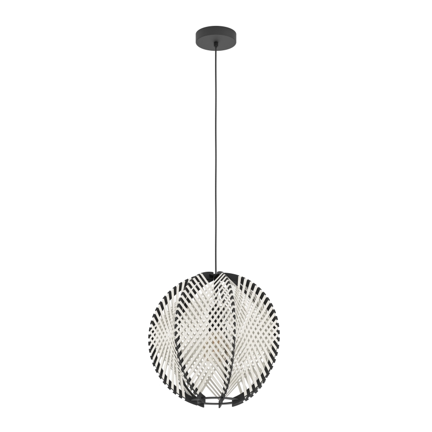 Eglo - Luster na lanku 1xE27/40W/230V pr. 40 cm biela/čierna