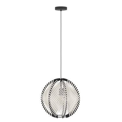 Eglo - Luster na lanku 1xE27/40W/230V pr. 40 cm biela/čierna