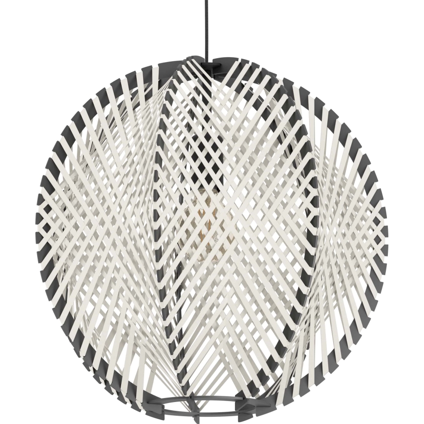 Eglo - Luster na lanku 1xE27/40W/230V pr. 48 cm biela/čierna