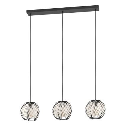 Eglo - Luster na lanku 3xE27/40W/230V biela/čierna