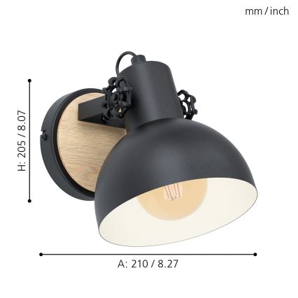 Eglo - Nástenné svietidlo 1xE27/28W/230V - FSC certifikované